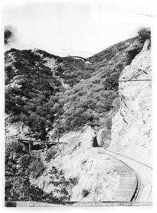 Mount Lowe Railway circular bridge and track, California