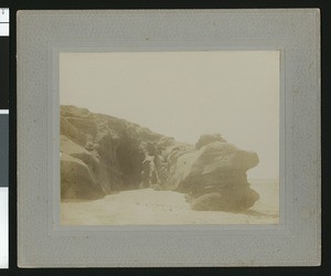 Smuggler's Cave on the beach in La Jolla, ca.1910