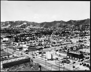 View of Hollywood looking northwest from Santa Monica Boulevard and Highland Avenue, ca.1929