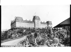 Exterior view of the Raymond Hotel in South Pasadena, ca.1890