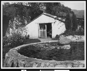 Entrance to a cemetery, Mission Asistencia of San Antonio at Pala, ca.1900