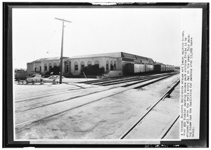 Exterior of a Sunkist lemon and orange processing plant, ca.1910