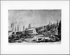 Drawing by Vischer of Yank's Station, Lake Valley, 1860-1865