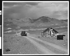 Automobile near Furnace Creek Wash and Funeral Range, Death Valley, ca.1900-1950