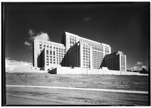 Exterior view of the newly built Los Angeles County General Hospital, November 17, 1930