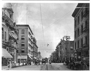 View of Colorado Boulevard looking west from Fair Oaks Avenue, Pasadena, ca.1910