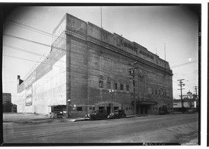 Exterior view of the Olympic Auditorium, 1801 South Grand Avenue, January 1930