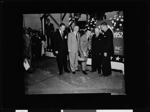 Group of men at the Anheuser-Busch's Budweiser groundbreaking, Van Nuys, 1952