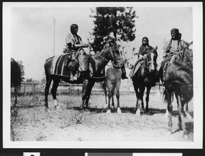 Mounted Spokane Indians, ca.1900