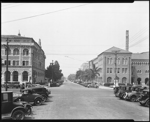 Intersection of Univeristy Avenue and Thirty-Sixth Place at the University of Southern California in Los Angeles, September 19, 1930