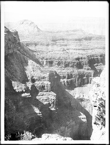 Looking west from Hotel Point, Grand Canyon, showing Mount Wa-tha-wa-lee, 1900-1930