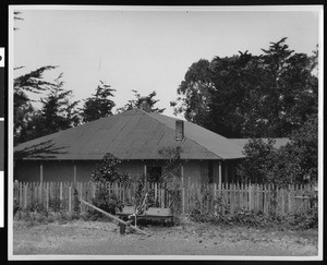 View of canet adobe, Morro, San Luis Obispo County, in good repair and occupied, August 1938