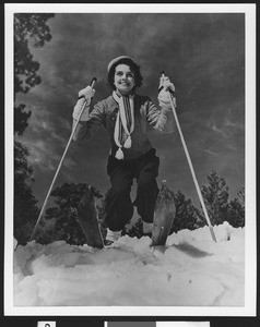 Portrait of a female skier, ca.1930