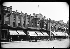 Exterior view of the Weill Block in Bakersfield, ca.1900