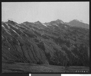 Mountain peaks with eroded soil, Altadena