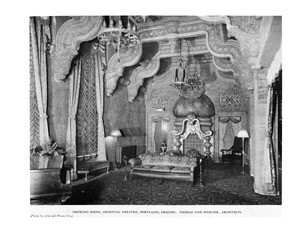 Interior view of the smoking room of the Oriental Theater in Portland, Oregon, ca.1925