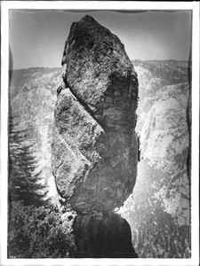 Agassiz Column, balanced rock, on short trail to Glacier Point, Yosemite National Park, 1901