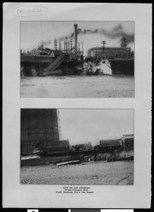 Los Angeles River and Rio Hondo in flood, February 1914