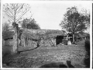 Typical mission Indian dwelling, a grass hut, ca.1895