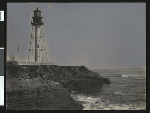 Lighthouse at Point Loma near the ocean, ca.1905