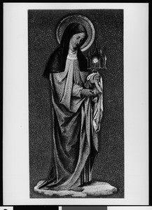 Painting depicting Santa Clara, the Seraphic Mother, at Mission Santa Clara