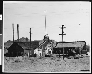 Exterior view of the Consolidated Mine in Virginia City, Nevada, 1933