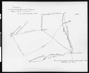 Map of the San Francisco Rancho writen in Spanish, ca.1840