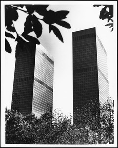 View of the Atlantic-Richfield Plaza in Los Angeles, showing the ARCO towers, 1936-1958