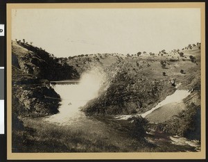 View of the La Grange Dam near Modesto in Stanislaus County, 1900-1940