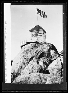 Forest fire lookout station atop mountain, Cleveland National Reserve