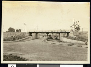 View of Downey Road and the Union Pacific grade separation in Vernon, May 16, 1928