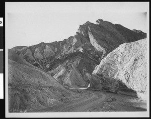 Road through Golden Canyon in Death Valley, ca.1900-1950