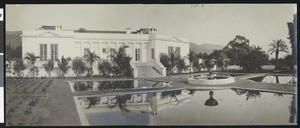 Reflecting ponds of the Gillespie home in Santa Barbara, ca.1920