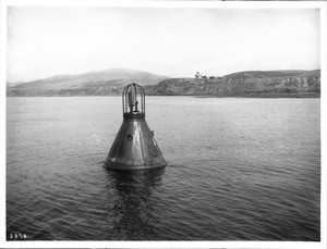 Close-up view of the whistling buoy off Point Fermin, San Pedro, 1890