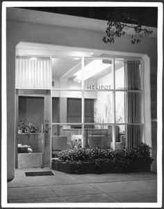 View outside the offices of Helipot Corporation, looking through the window, 1910-1940