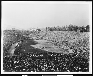 A panoramic view of a Rose Bowl game, ca.1930