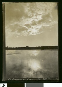 Sunset on a Sacramento river, ca.1900
