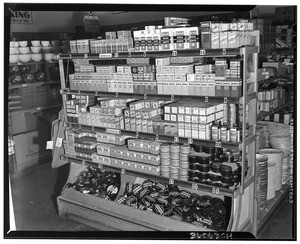 Shoe polish display in a supermarket