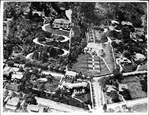 An aerial view of houses on the hill in Hollywood, California, ca.1926