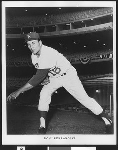 Portrait of baseball player Ron Perranoski, ca.1960