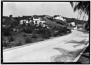 Hillside homes, possibly on Dundee Drive off North Vermont Avenue, Hollywood, March 11, 1930