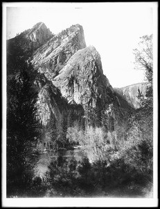 Mountains, "Three Brothers," in Yosemite National Park, California, ca.1900-1930