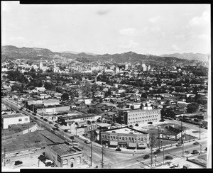 Panoramic view of Hollywood looking northeast from Santa Monica Boulevard and Highland Avenue, ca.1926