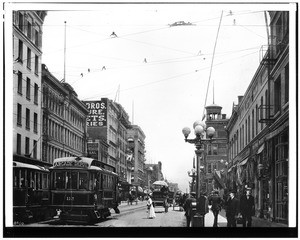 Retouched photo of Main Street looking North from Fifth Street, 1905