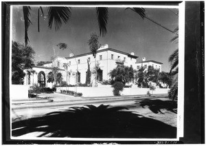 Exterior view of the California Institute of Technology's athenaeum from across the street, Pasadena, ca. 1930