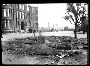 Exploded sewer in San Francisco following the earthquake