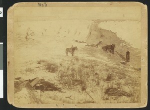 Birdseye view of a canyon at Wounded Knee, South Dakota, January 1, 1891