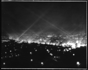 Panoramic view of Hollywood at night, looking southeast from the hills, 1946