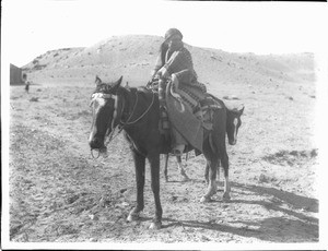 Navajo Indian maiden on a pony, ca.1901