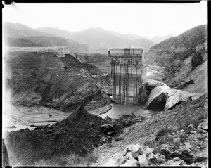 A scenic view of the remains of the Saint Francis dam disaster